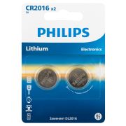 Батарейки Philips CR2016P2/51 литиевые 2шт. CR2016-2BL (2/40/400/24000)