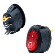 Рокерный выключатель ON-OFF овальная красная клавиша с подсвет. (6А/250V) IRS-101-6C 100/2000
