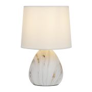 Настольная лампа Rivoli Damaris D7037-501 1 * Е14 40 Вт керамика белая с золотом с абажуром