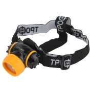 Фонарь налобный светодиодный Трофи GB-302 на батарейках яркий 4 режима оранжево-черный