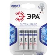 Батарейки ЭРА LR03-4BL SUPER Alkaline (120/960/38400)