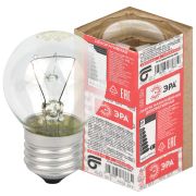 Лампочка ЭРА P45 40Вт Е27 / E27 230В шар прозрачный в гофре