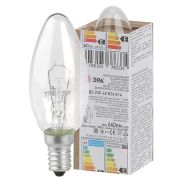 Лампочка ЭРА B36 60Вт Е14 / E14 230В свечка прозрачная в гофре