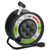 Удлинитель силовой ЭРА RMx-4es-3x2.5-30m-IP44(KG) на металлической катушке c заземлением 4 розетки 30м КГ 3х2.5мм2