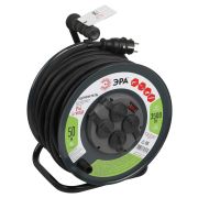 Удлинитель силовой ЭРА RMx-4es-3x2.5-50m-IP44(KG) на металлической катушке с заземлением с выключателем 4 розетки 50м КГ