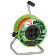 Удлинитель силовой ЭРА RP-4e-3х1.0-30m на пластиковой катушке c заземлением 4 розетки 30м ПВС 3х1мм2