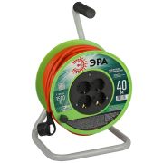 Удлинитель силовой ЭРА RP-4e-3x1.5-40m на пластиковой катушке c заземлением 4 розетки 40м ПВС 3х1,5мм2