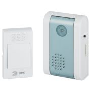 Звонок дверной ЭРА C31 беспроводной синий с белой кнопкой 32 мелодии