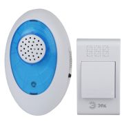 Звонок дверной ЭРА A01 беспроводной аналоговый белый с синим 32 мелодии в пакете