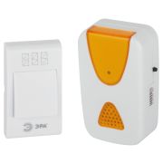 Звонок дверной ЭРА A02 беспроводной аналоговый белый с оранжевым 32 мелодии