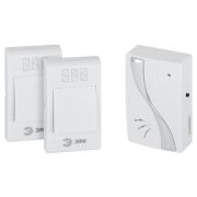 Звонок дверной ЭРА TWIN-B беспроводной две кнопки белый 32 мелодии