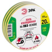 Изолента ЭРА ET1920YG ПВХ 19мм х 20м желто-зеленая