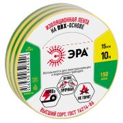 Изолента ЭРА ET1510YG ПВХ 15мм х 10м желто-зеленая