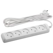 Удлинитель электрический ЭРА  U-5-3m-2x1 без заземления 5 розеток 3м ПВС 2x1мм2 10А