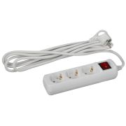 Удлинитель электрический ЭРА  U-3es-3m-3x1 с заземлением с выключателем 3 розетки 3м ПВС 3x1мм2 16А