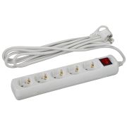 Удлинитель электрический ЭРА  U-5es-3m-3x1 с заземлением с выключателем 5 розеток 3м ПВС 3x1мм2 16А