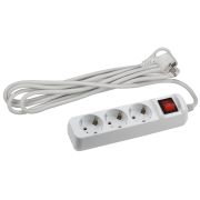 Удлинитель электрический ЭРА  UX-3es-5m с заземлением с выключателем 3 розетки 5м ПВС 3x0,75мм2 10А