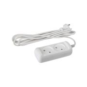 Удлинитель электрический ЭРА UX(6)-2-3m без заземления 2 розетки 3м ПВС 2x0,75мм2 6А белый