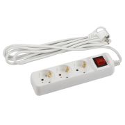 Удлинитель электрический ЭРА U-3es-3m-3x1,5 с заземлением с выключателем 3 розетки 3м ПВС 3x1,5мм2 16А