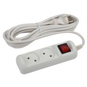 Удлинитель электрический ЭРА  U-2s-3m-2x1 без заземления c выключателем 2 розетки 3м ПВС 2x1мм2 10А