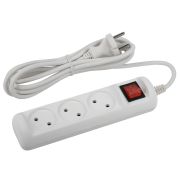 Удлинитель электрический ЭРА  U-3s-3m-2x1 без заземления c выключателем 3 розетки 3м ПВС 2x1мм2 10А