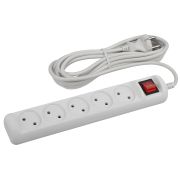Удлинитель электрический ЭРА  U-5s-3m-2x1 без заземления c выключателем 5 розеток 3м ПВС 2x1мм2 10А