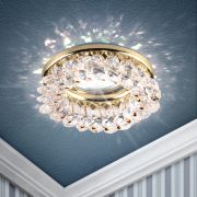 Светильник встраиваемый декоративный ЭРА DK16 GD/WH под лампу MR16 GU5.3 декор с хрусталиками прозрачный/золото