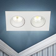 Светильник встраиваемый декоративный ЭРА KL90-2 WH под лампу MR16 GU5.3 белый пластиковый