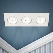 Светильник встраиваемый декоративный ЭРА KL92-3 WH под лампу MR16 GU5.3 белый пластиковый