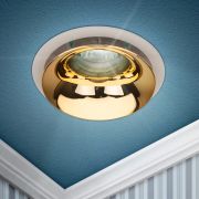 Светильник встраиваемый декоративный ЭРА KL103 WH/GD под лампу MR16 GU5.3 белый/золото