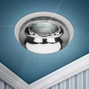 Светильник встраиваемый декоративный ЭРА KL103 WH/CH под лампу MR16 GU5.3 белый/хром