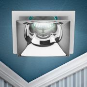 Светильник встраиваемый декоративный ЭРА KL102 WH/CH под лампу MR16 GU5.3 белый/хром