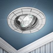 Светильник встраиваемый штампованный ЭРА ST7A CH/WH под лампу MR16 GU5.3 поворотный белый/хром