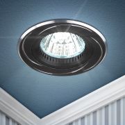 Светильник встраиваемый алюминиевый ЭРА KL34 AL/BK/1 под лампу MR16 GU5.3 черный/хром