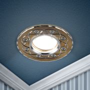 Светильник встраиваемый алюминиевый ЭРА KL40 SL/GD/1 под лампу MR16 GU5.3 золото/серебро