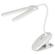 Настольный светильник ЭРА NLED-512-6W-W светодиодный аккумуляторный на прищепке белый