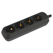 Колодка ЭРА KX-4e-B 4 розетки с заземлением черная