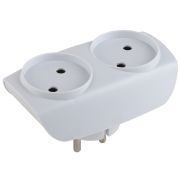 Разветвитель электрический ЭРА SP-2-W на 2 розетки без заземления 16А белый