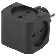 Разветвитель электрический ЭРА SP-4-B на 4 розетки без заземления 16А чёрный