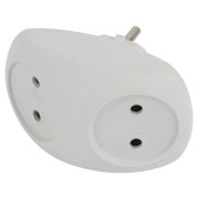 Разветвитель электрический ЭРА SPx-2-W на 2 розетки без заземления 10А белый