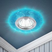 Светильник встраиваемый cо светодиодной подсветкой ЭРА DK LD6 BL/WH под лампу MR16 GU5.3 голубой