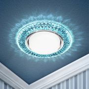 Светильник встраиваемый cо светодиодной подсветкой ЭРА DK LD23 BL1/WH под лампу GX53 голубой