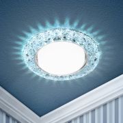 Светильник встраиваемый cо светодиодной подсветкой ЭРА DK LD25 BL/WH под лампу GX53 голубой/белый