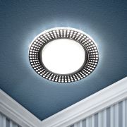 Светильник встраиваемый cо светодиодной подсветкой ЭРА DK LD29 WH/BK под лампу GX53 белый/черный