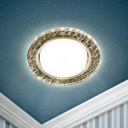 Светильник встраиваемый cо светодиодной подсветкой ЭРА DK LD51 WH/BK под лампу GX53 белый/черный