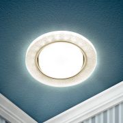 Светильник встраиваемый cо светодиодной подсветкой ЭРА DK LD51 CH/SHSL под лампу GX53 хром/серебро