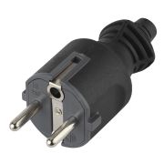 Вилка ЭРА V4(B) c заземлением 16A прямой ввод черная