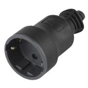 Розетка ЭРА R4(B) кабельная c заземлением 16A прямой ввод черная