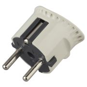 Вилка ЭРА V5 плоская c заземлением 16A прямой ввод белая