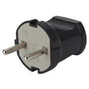 Вилка ЭРА Vx1-B без заземления прямая 10A черная